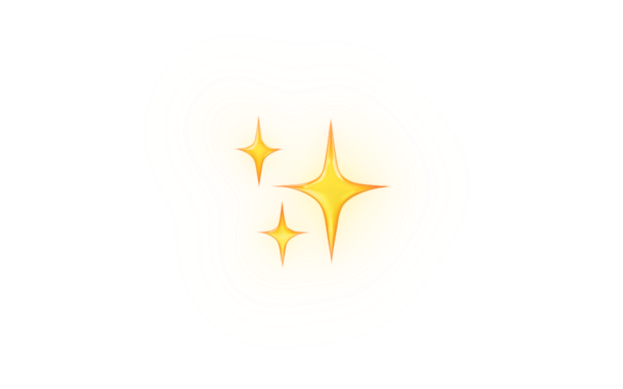 Illustration of three golden sparkle stars on a black background