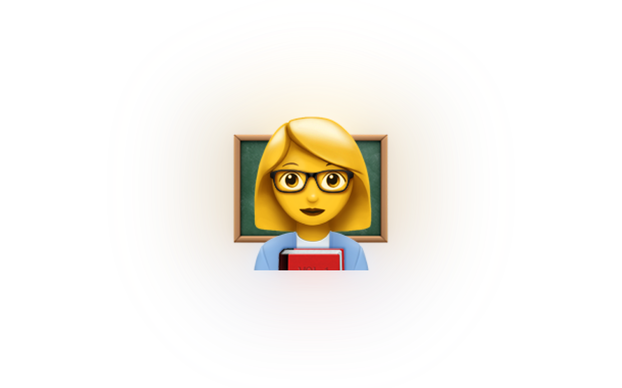 Illustration of a teacher with a book and chalkboard on a black background