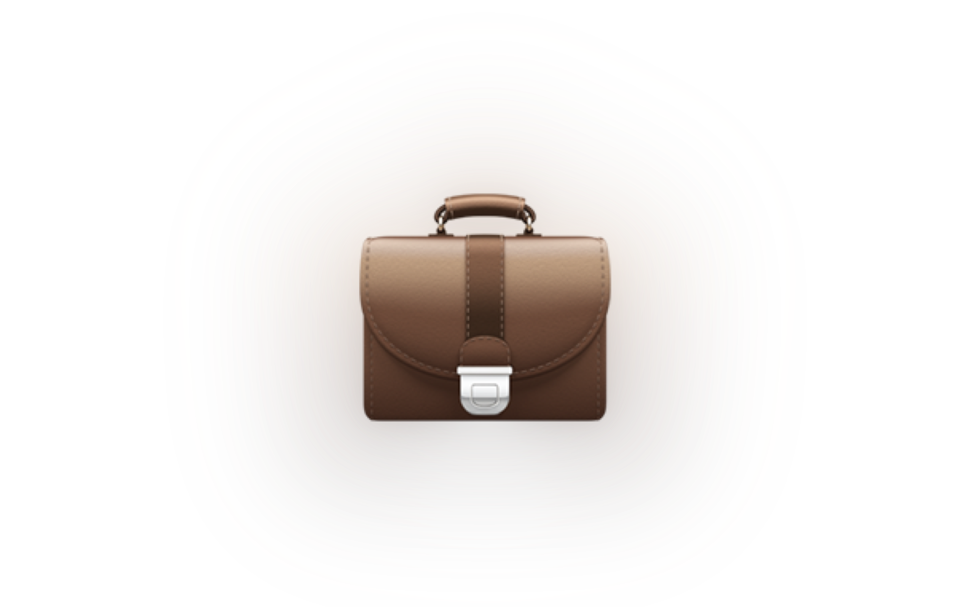 Illustration of a brown leather briefcase on a black background