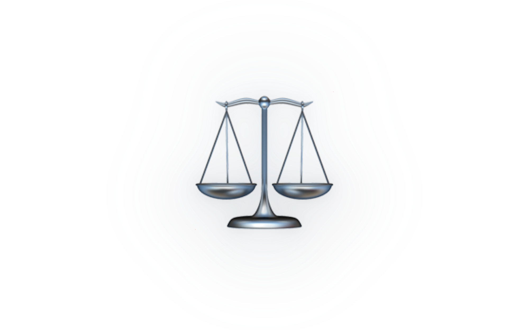 Illustration of silver scales of justice on a black background