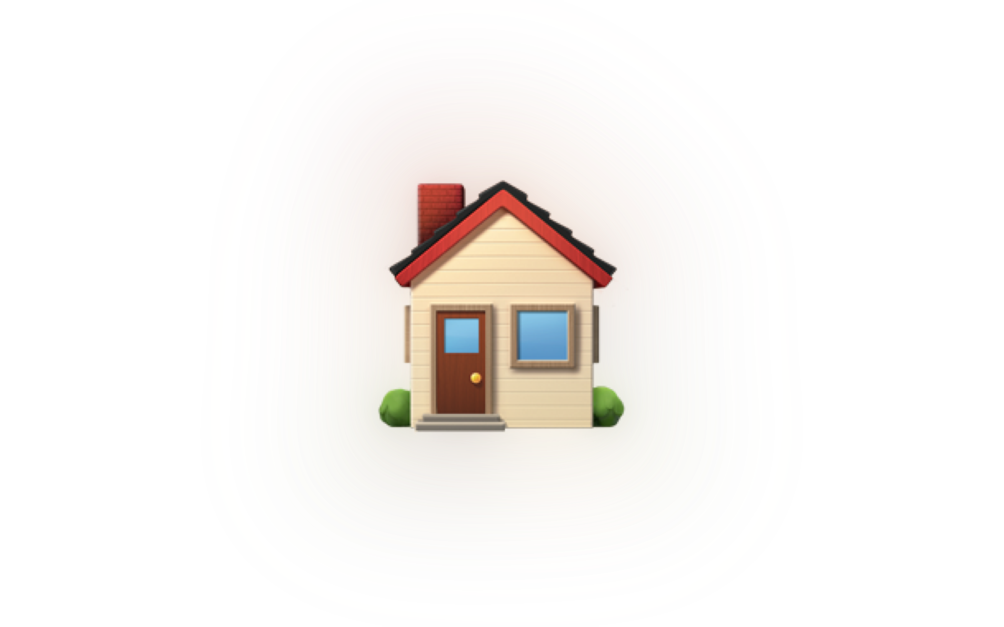 Illustration of a small house with a red roof on a black background