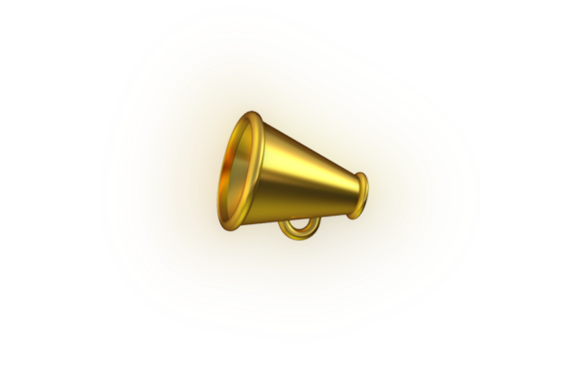 Illustration of a golden megaphone on a black background
