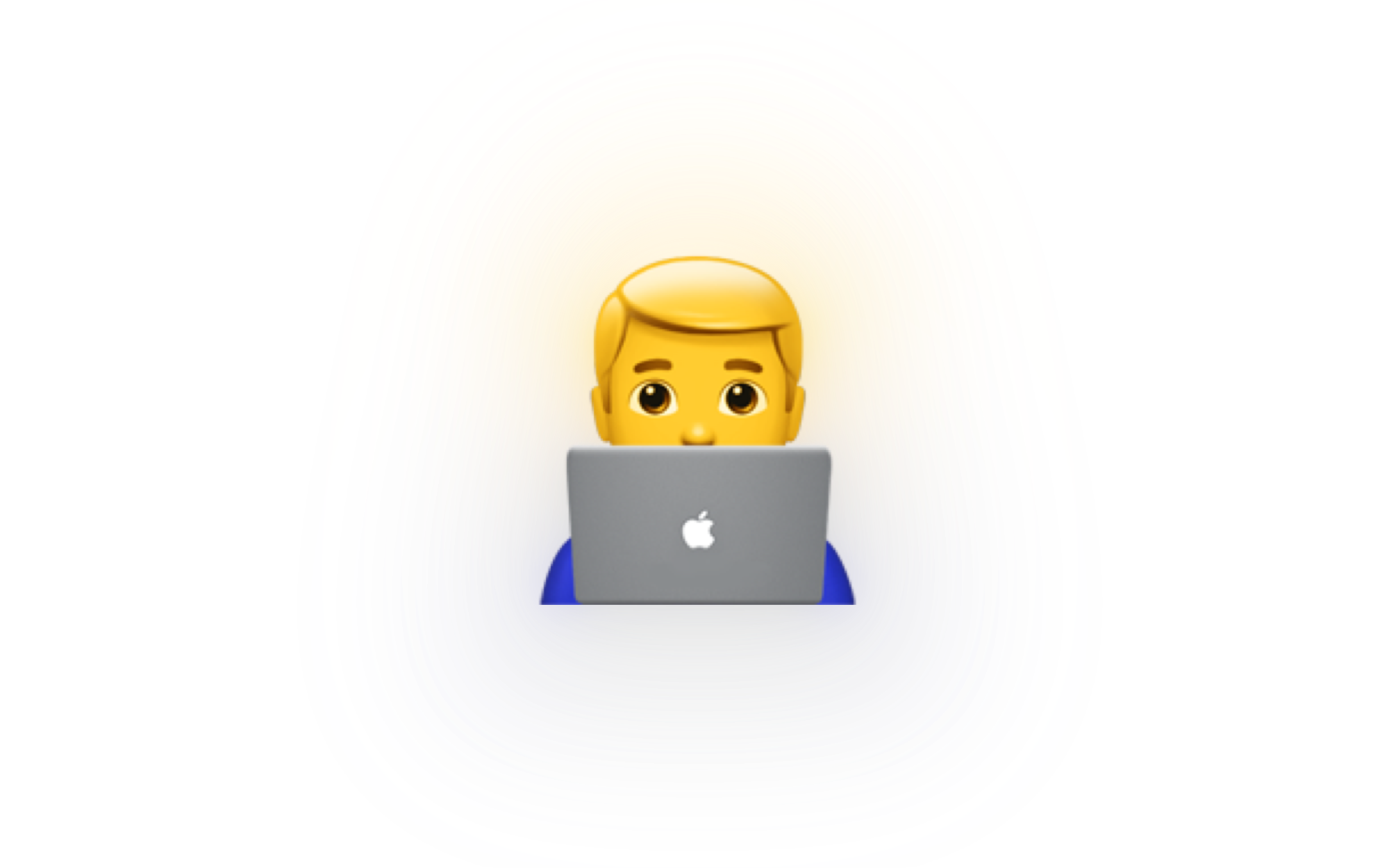 Illustration of a person working on a laptop on a black background