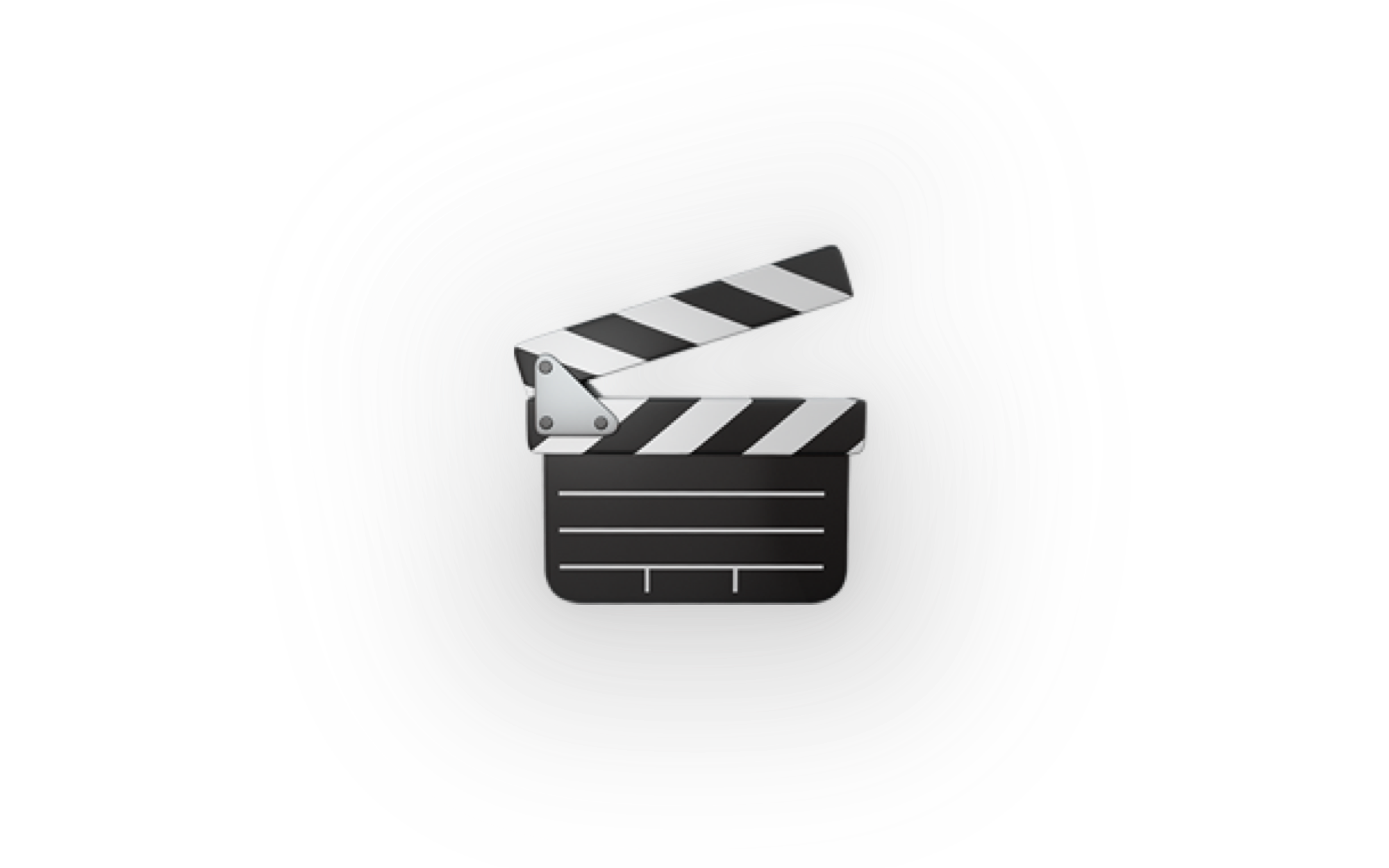 Illustration of a movie clapperboard on a black background