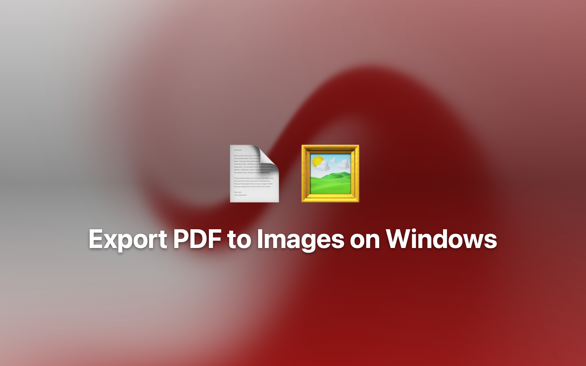 Export PDF to Images on Windows cover