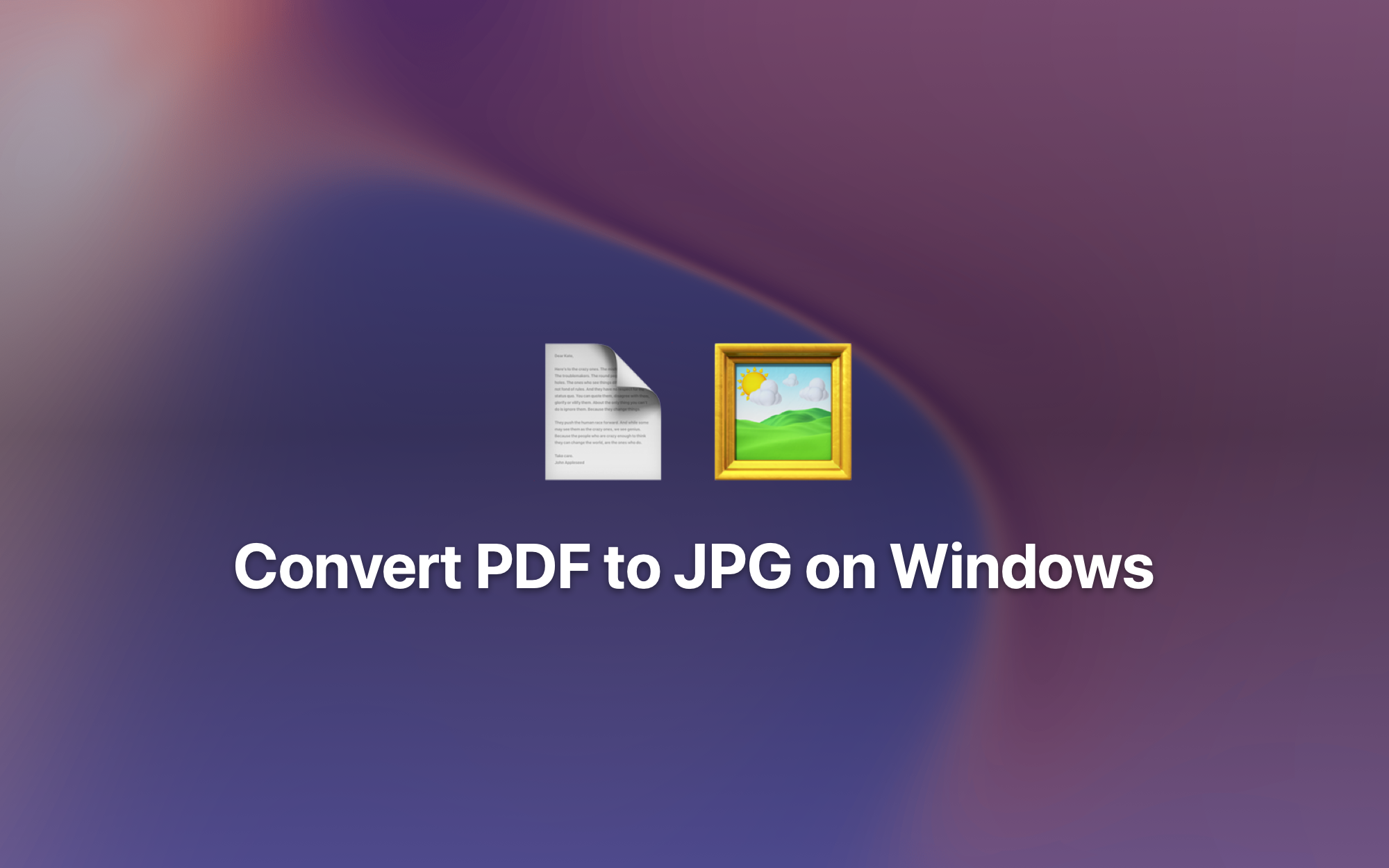 Convert PDF to JPG on Windows cover